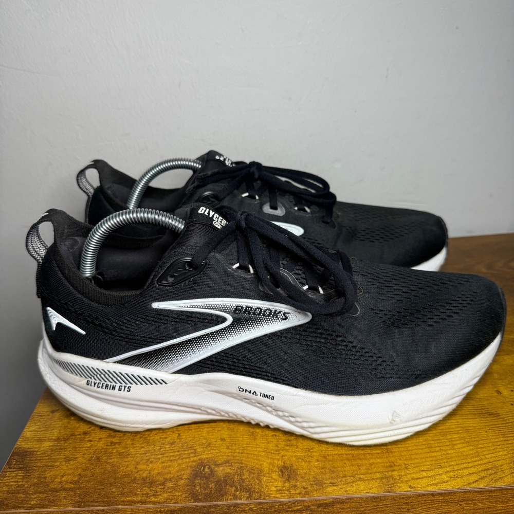 Brooks Glycerin GTS 21 Running Shoes Mens Size 10.5 Black White 1104461D090